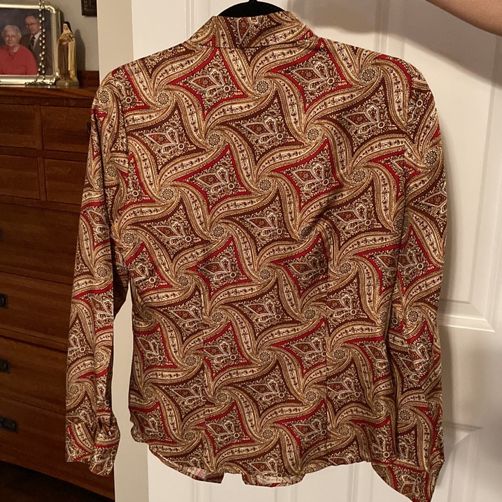 Talbots Size 4 Tailored Multi-Colored Blouse - image 2